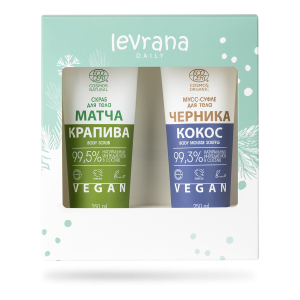 Набор подарочный новогодний Levrana Daily, средства для тела (скраб + мусс)