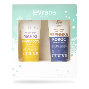 Набор подарочный новогодний Levrana Daily, средства для тела (гель для душа + мусс)