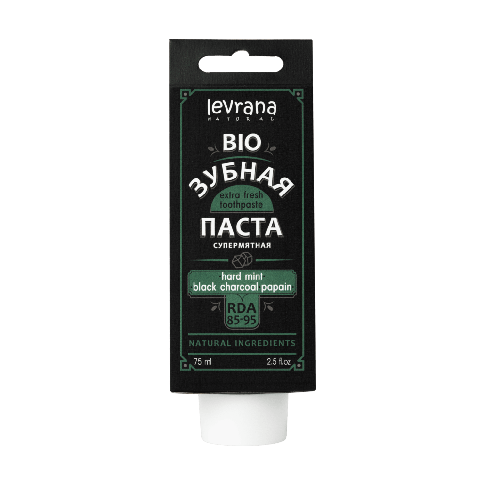 Зубная паста Hard mint & black charcoal & papain