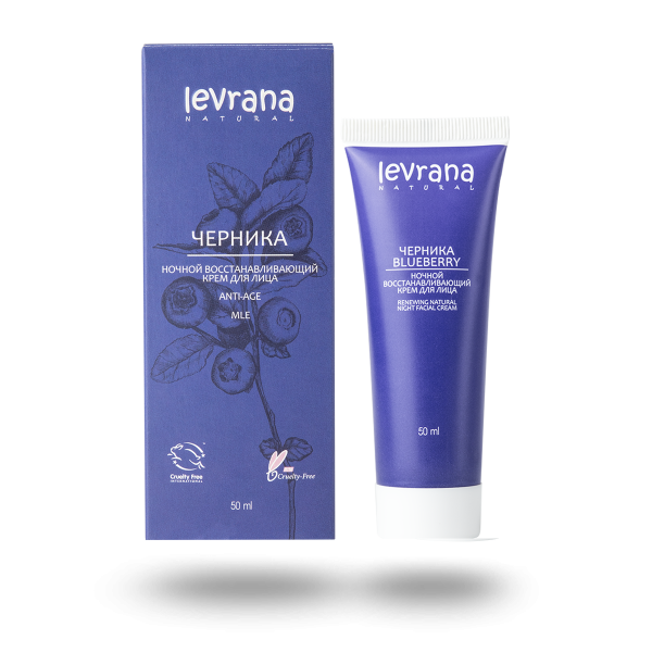 Ночной крем для лица "Черника", ANTI-AGE