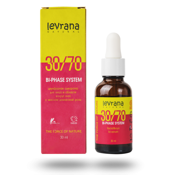 Двухфазная сыворотка для лица "30/70" с маслом дамасской розы